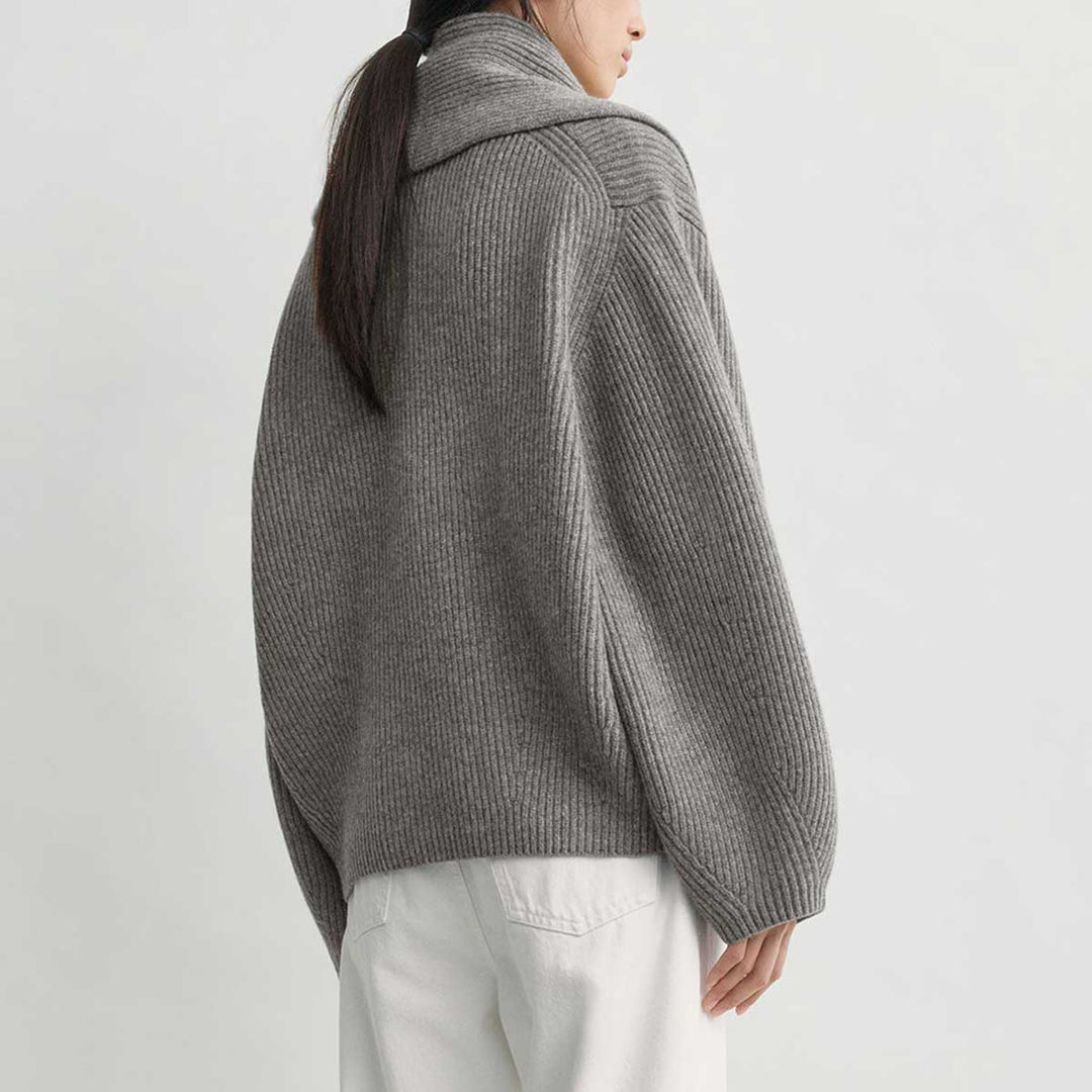 Shawl-lapel cardigan