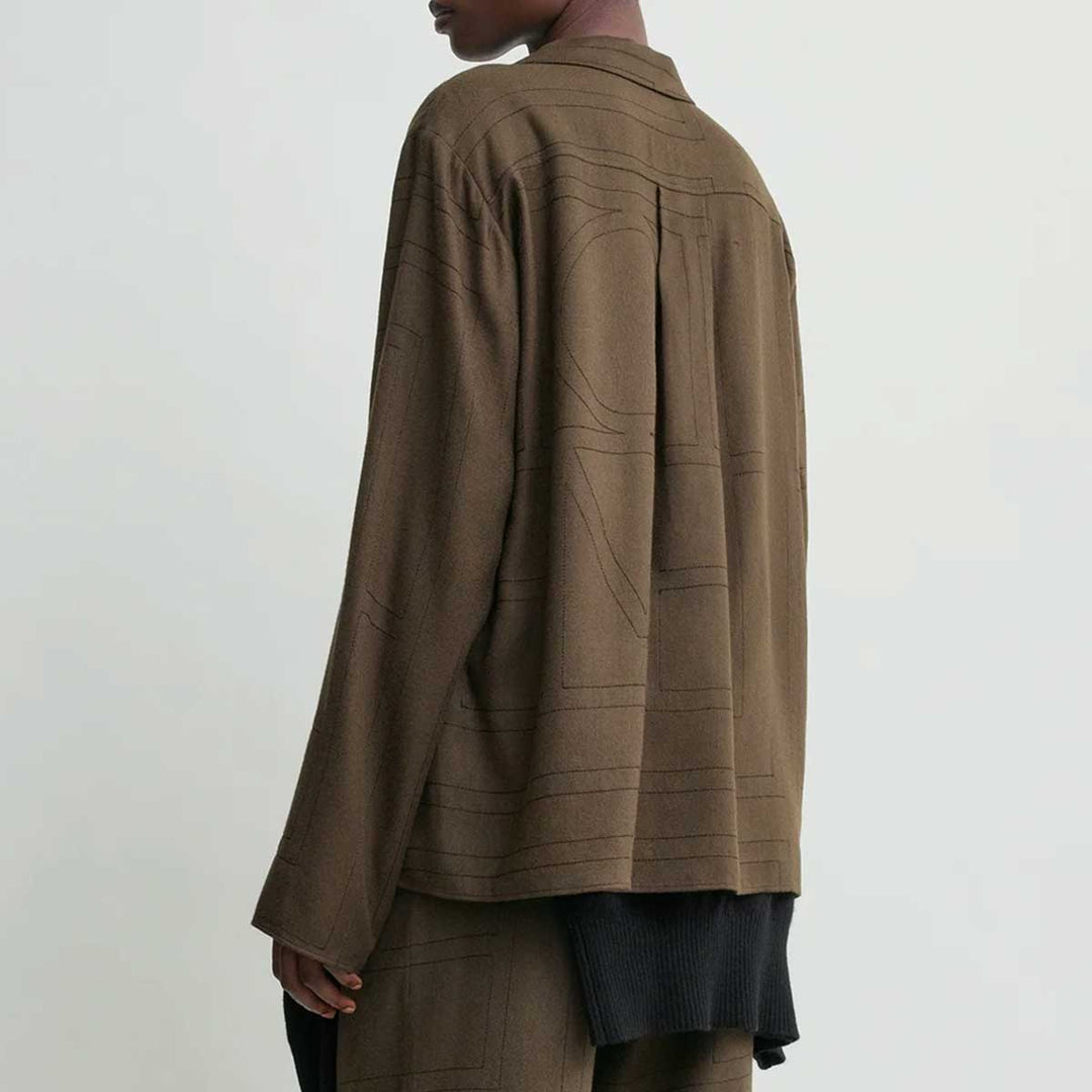 Monogram flannel pj top