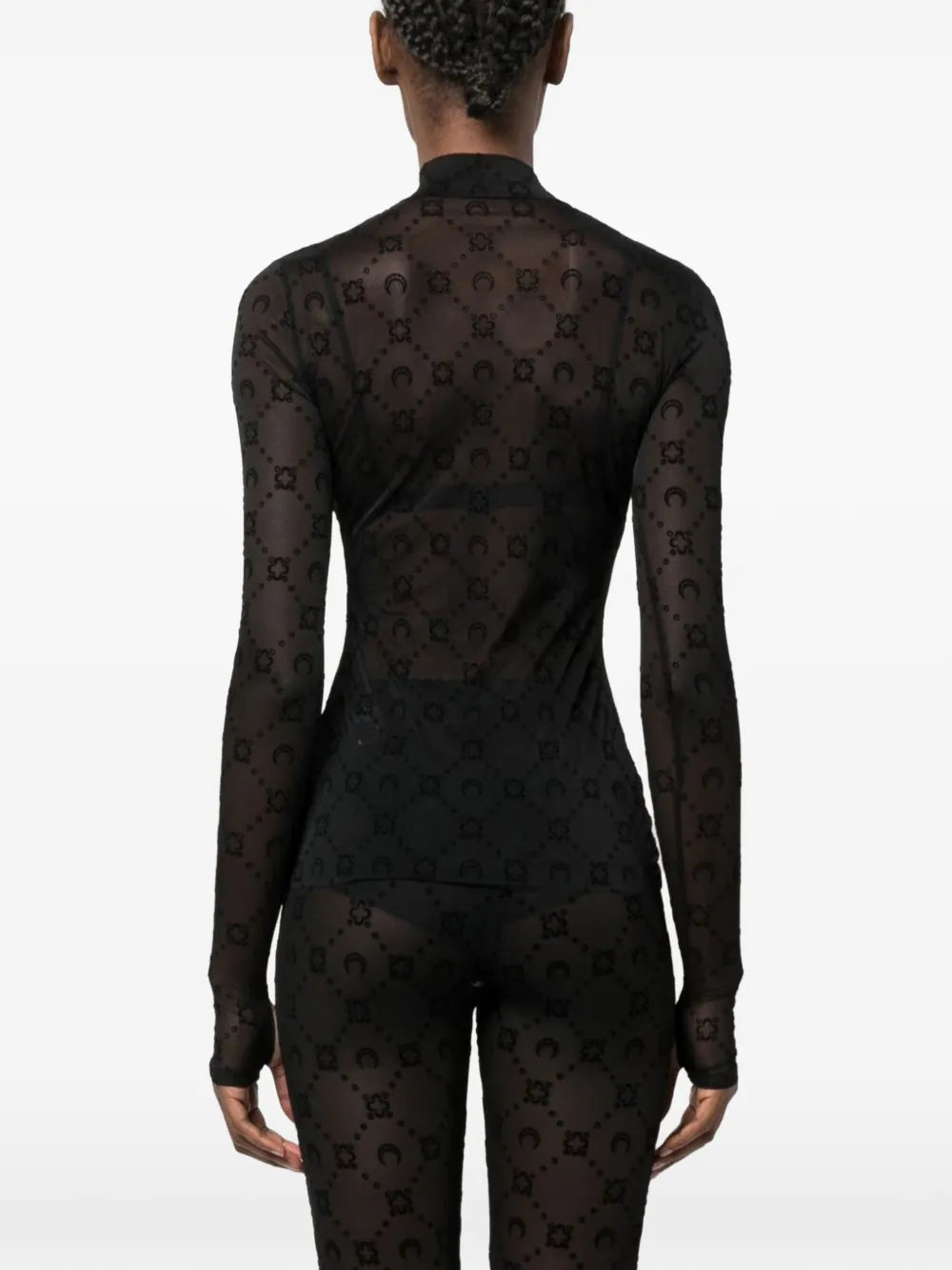 Marine Serre - Recycled Mesh Flock Second Skin Highneck Top