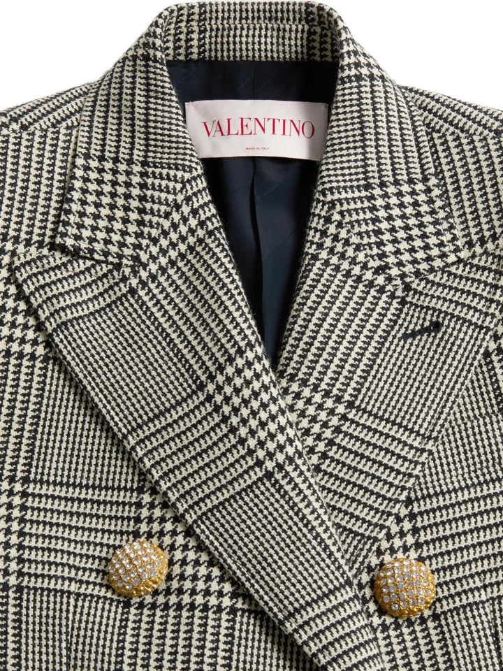 Valentino - チェック バージンウール ツイード ブレザー