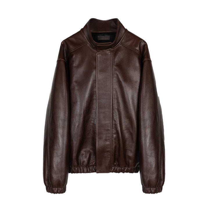 Leather Bomber Jacket in Calfskin