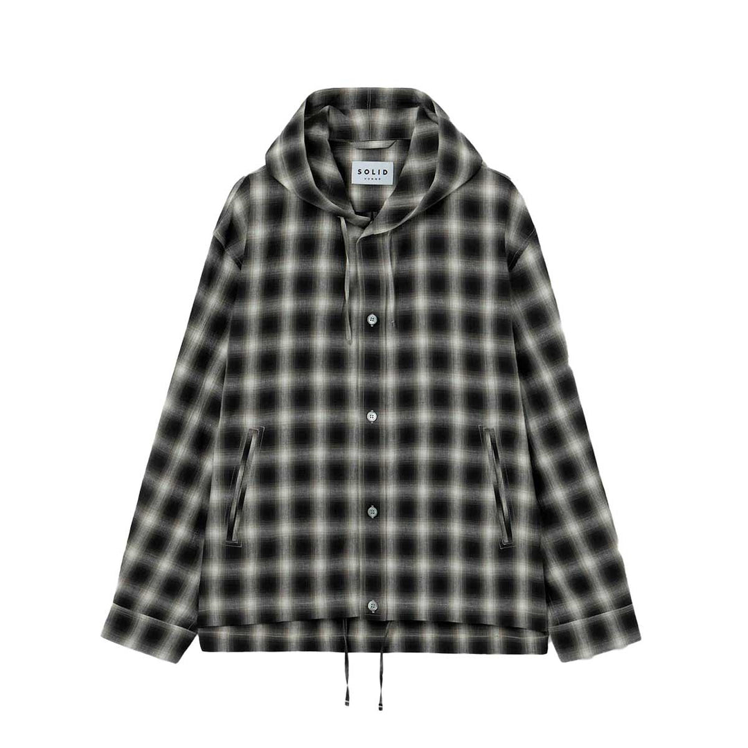SOLID HOMME - Check Hooded OutShirt