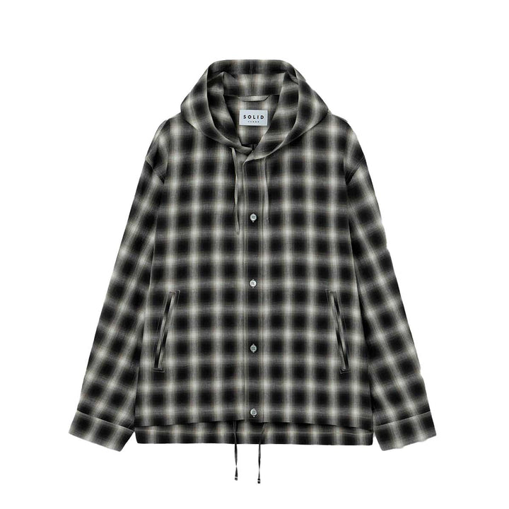 SOLID HOMME - Check Hooded OutShirt