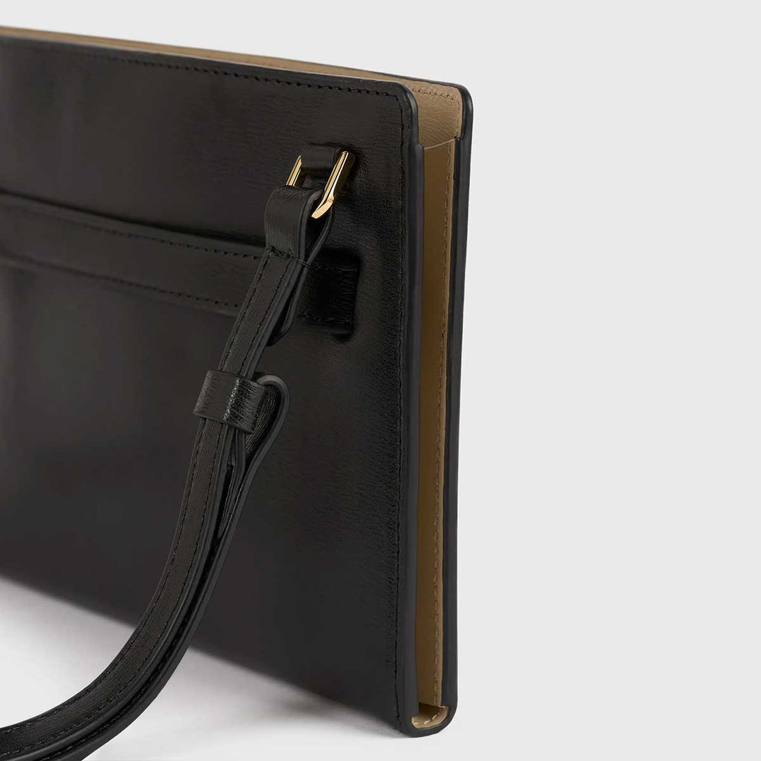 Belted leather crossbody