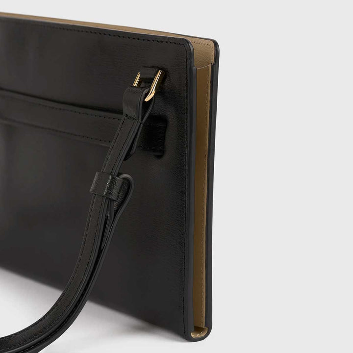 Belted leather crossbody