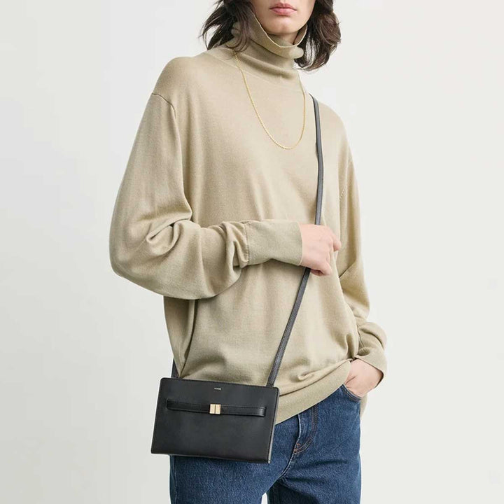 Belted leather crossbody