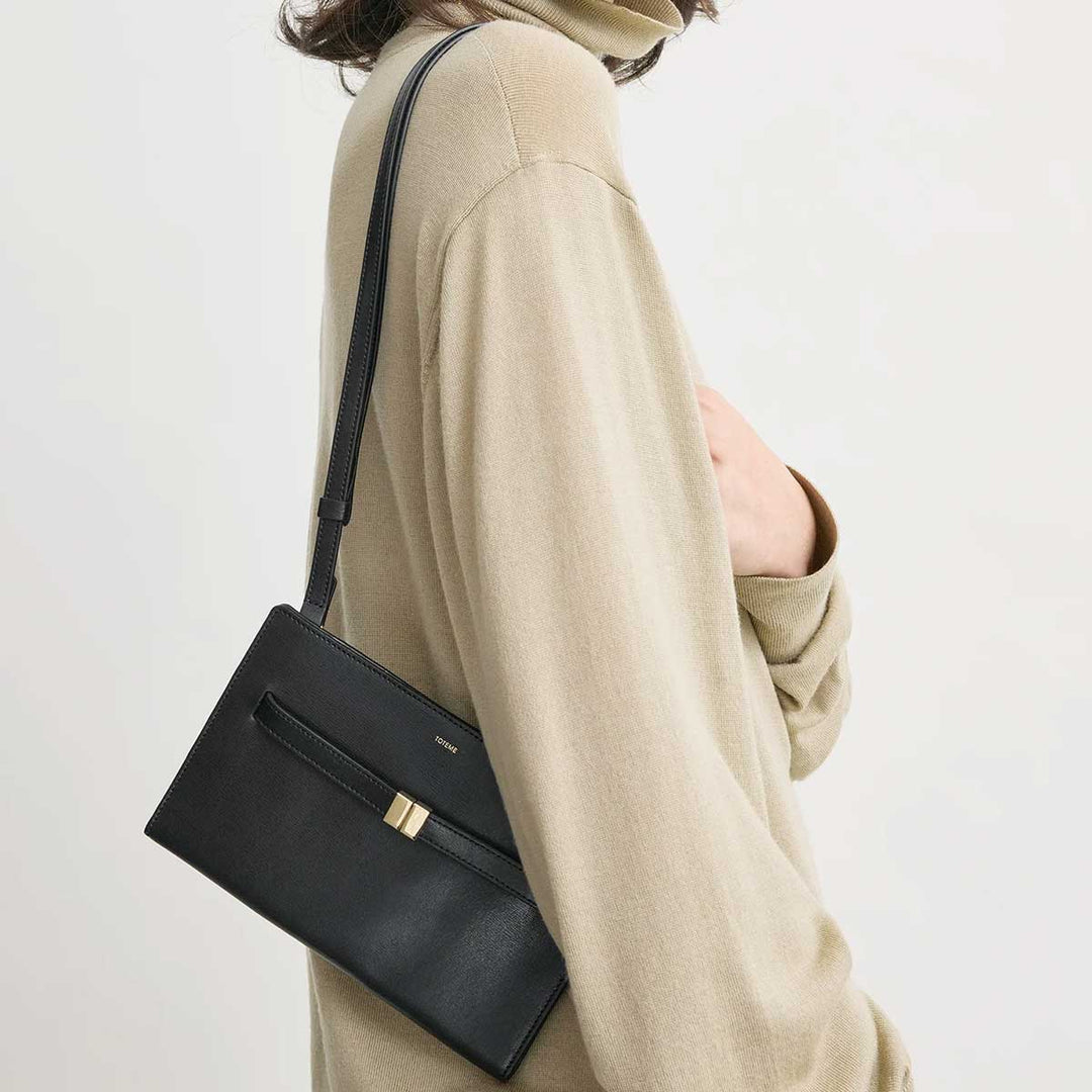 Belted leather crossbody