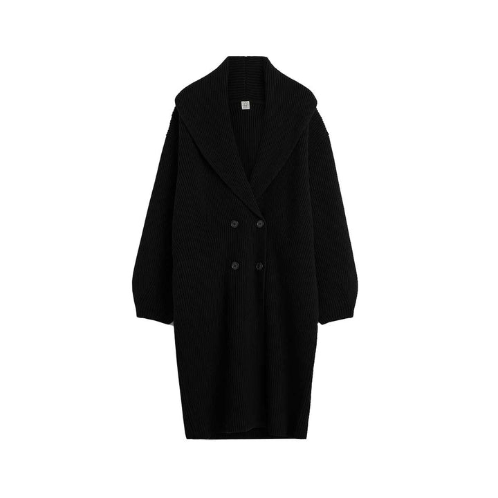 Long shawl-lapel cardigan