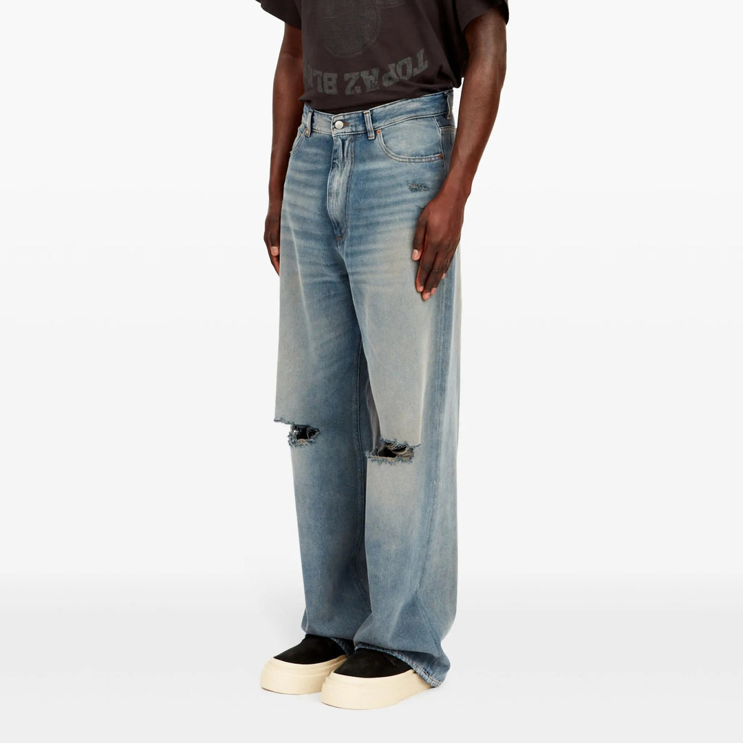 MM6 MAISON MARGIELA ダメージ加工 ワイドレッグジーンズ ダメージ ワイドジーンズ | Why are you here?