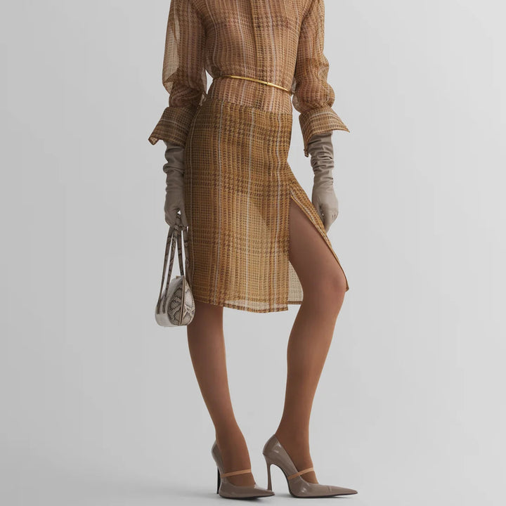 sheer organza wrap skirt