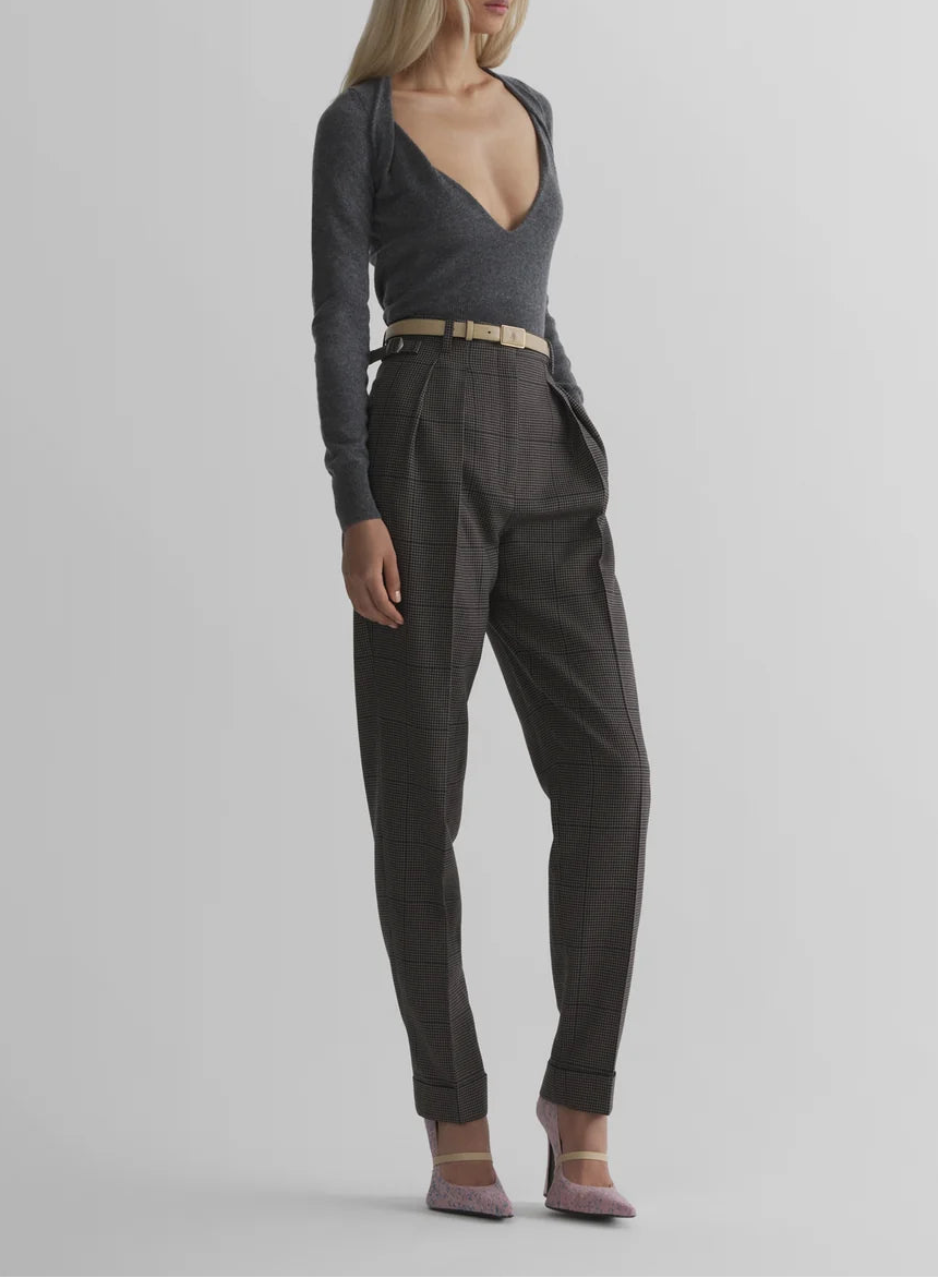 cashmere v-neck knit top