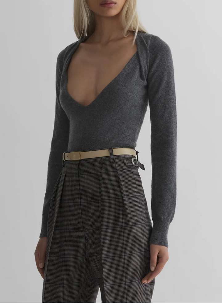 cashmere v-neck knit top