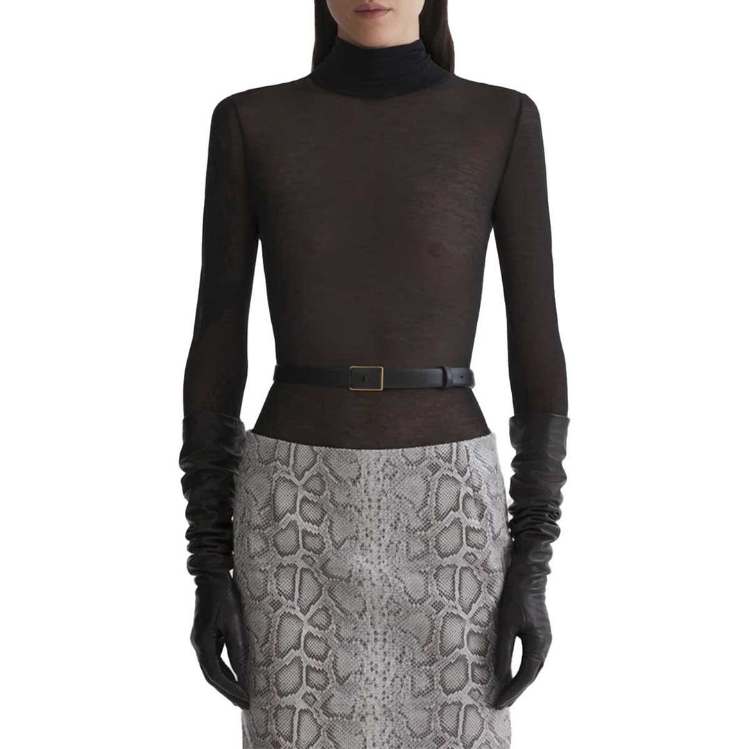 black turtleneck top