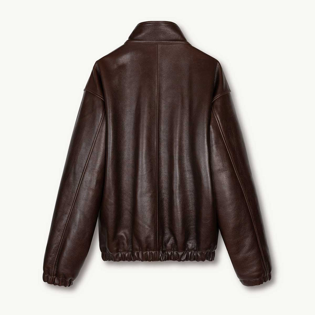 Leather Bomber Jacket in Calfskin
