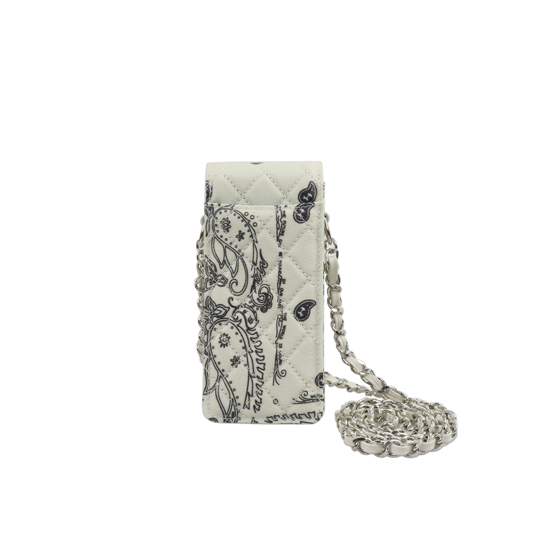 Paisley Quilting Mini Pouch (SILVER/LONG)