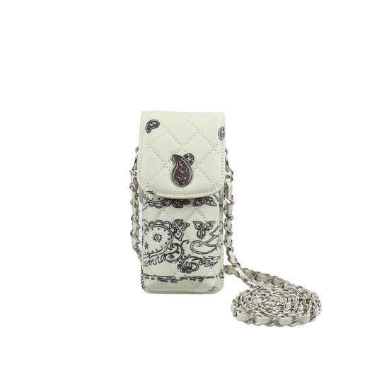 THE WORLD IS YOURS - Paisley Quilting Mini Pouch (SILVER/LONG)