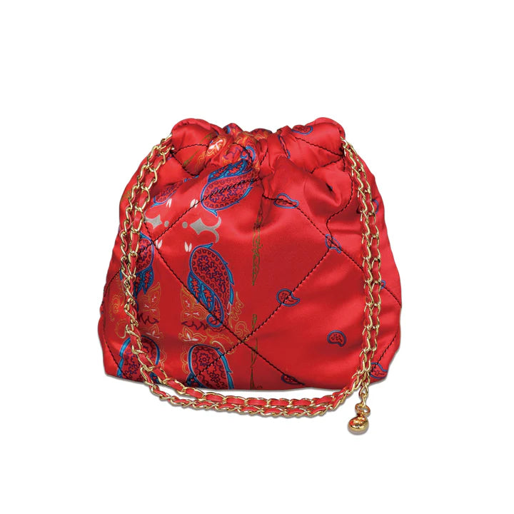 THE WORLD IS YOURS - Paisley Silk Chain Pouch