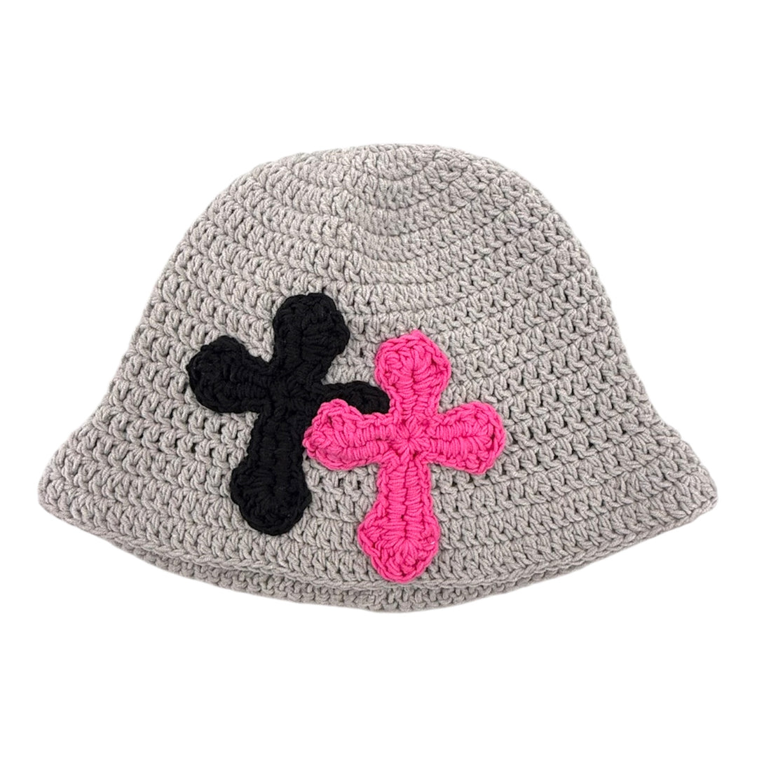 3D double Cross Handmade Knit hat【Itype】