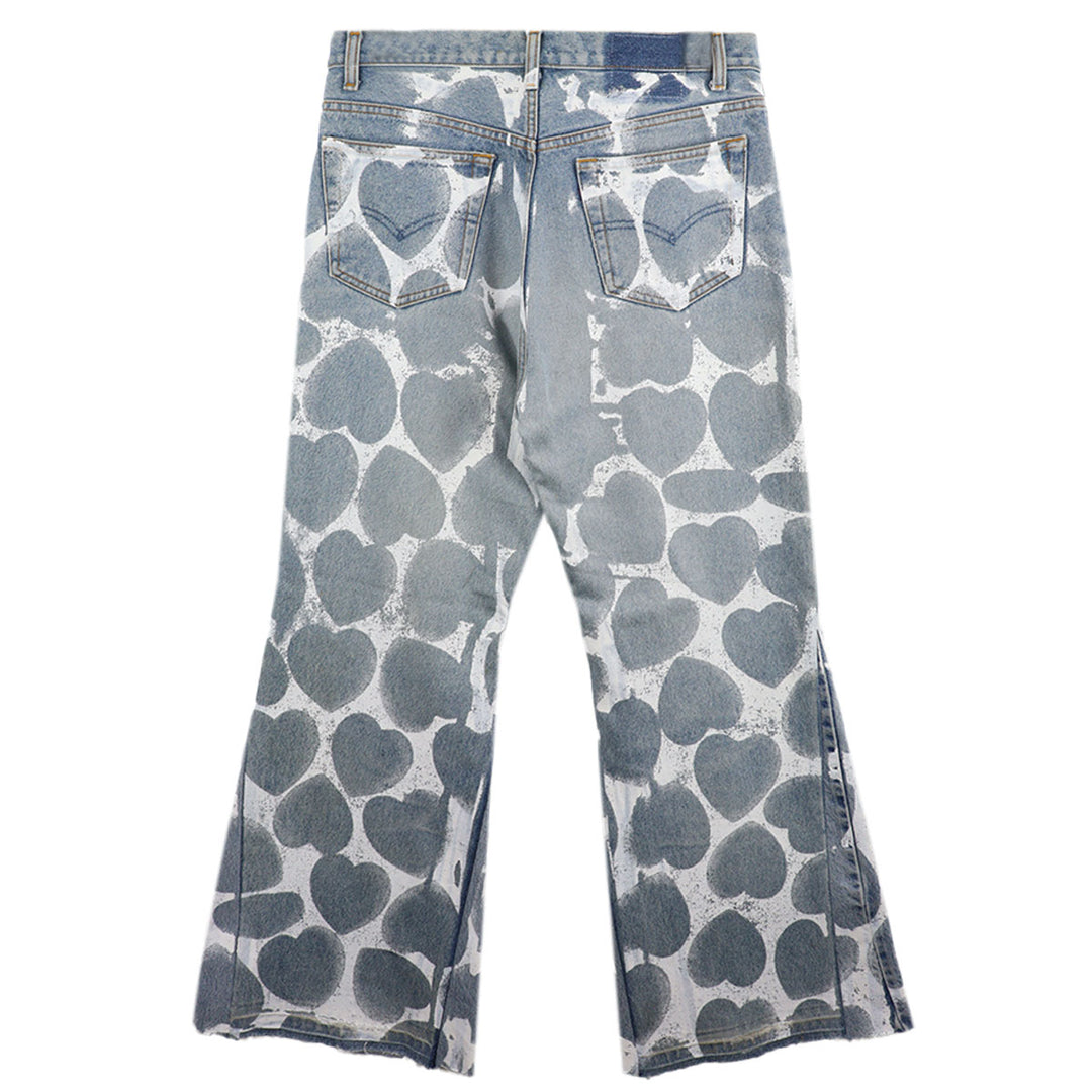 Heart Printed Denim