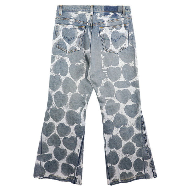 HEART PRINTED DENIM