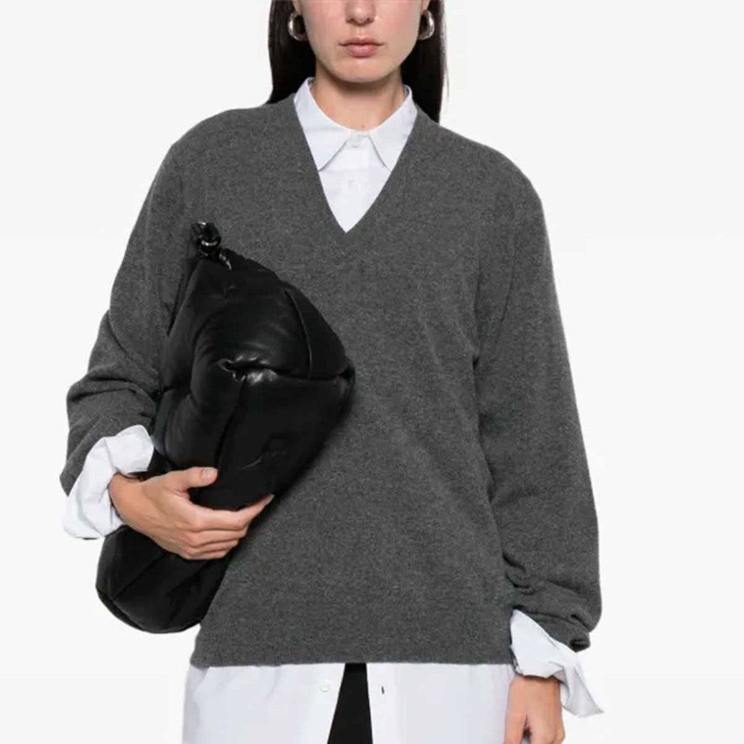 Virgin wool V-neck sweater