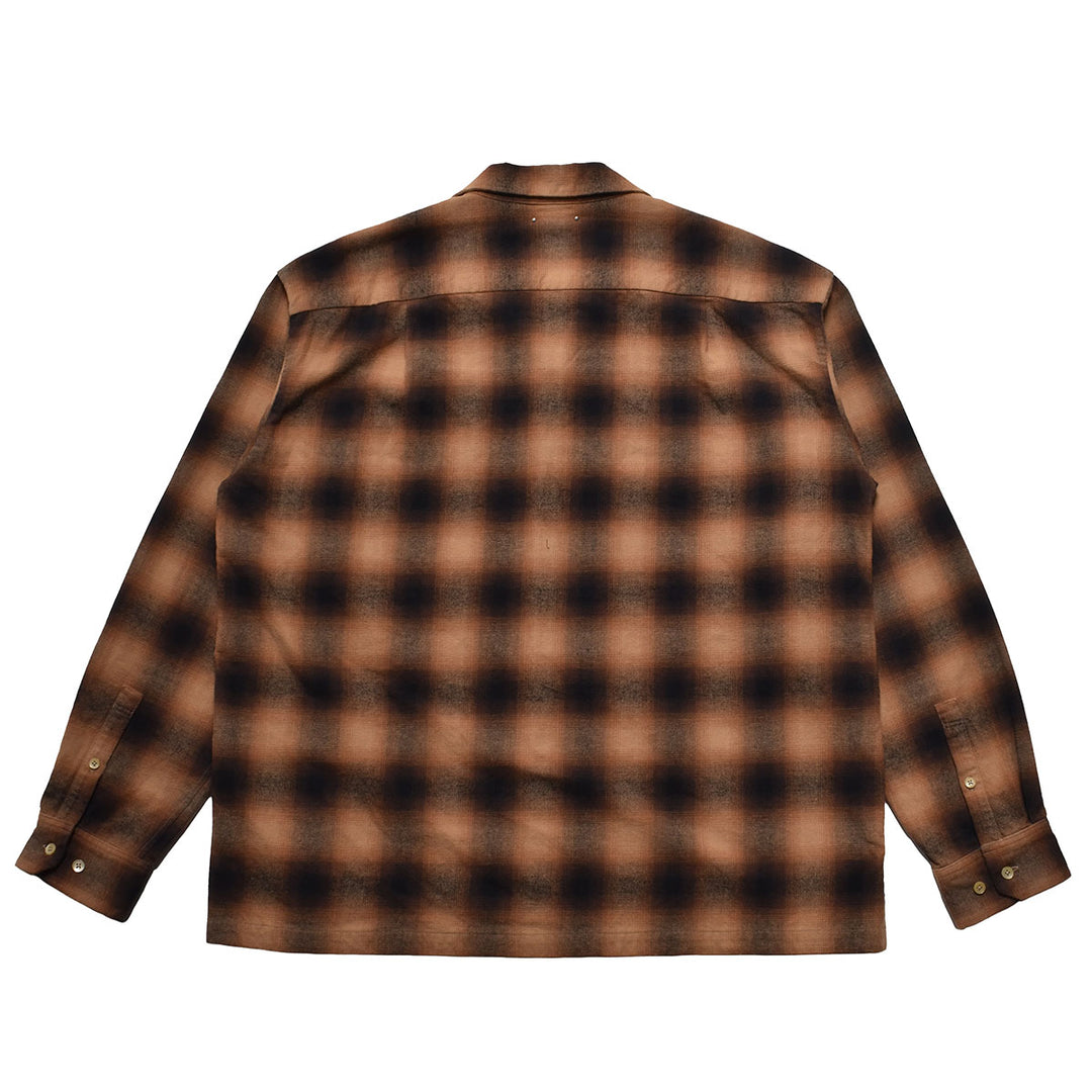 C.Flannel Ombre Open Collar SH