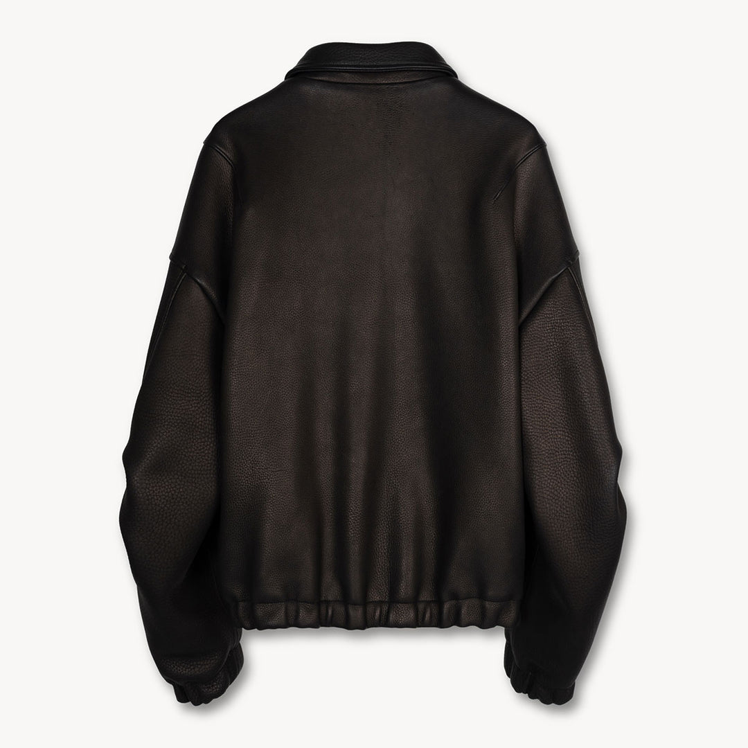 Kira Leather Drape Blouson in  Deerskin