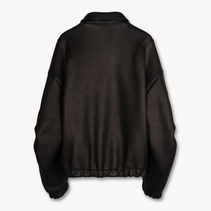 Kira Leather Drape Blouson in  Deerskin