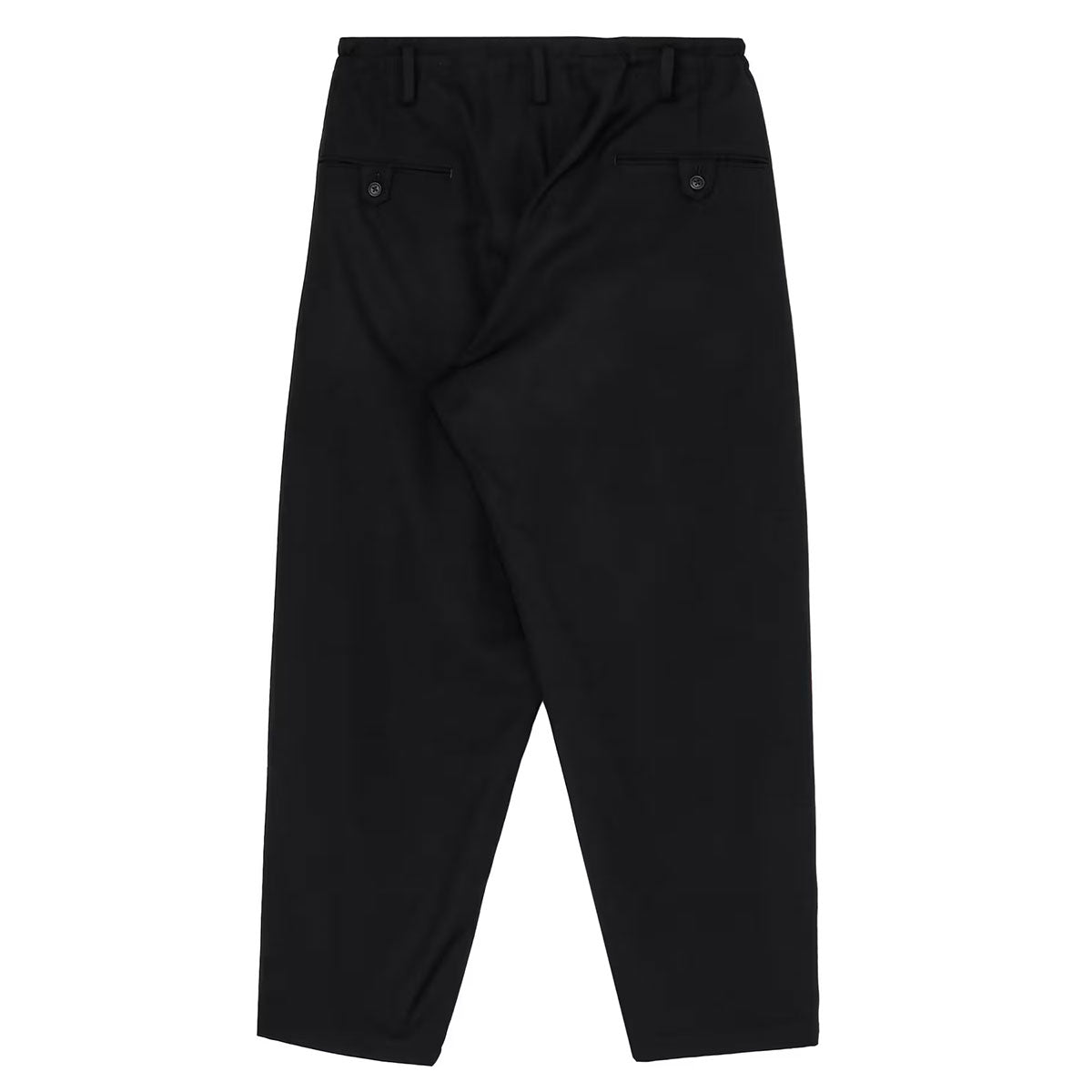WOOL GABARDINE TUCK TAB PANTS(S BLACK): Vintage 1.1｜THE