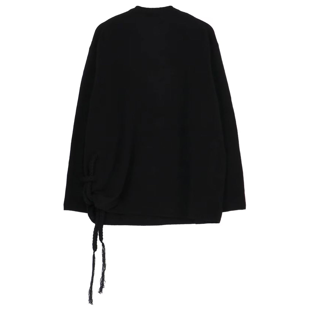 Yohji Yamamoto - 7G1P PLAIN STITCH WITH STRING STRING ROUND NECK PO