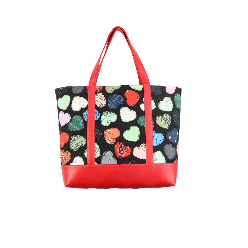 THE WORLD IS YOURS - Heart Patch Paisley Tote Bag (B)