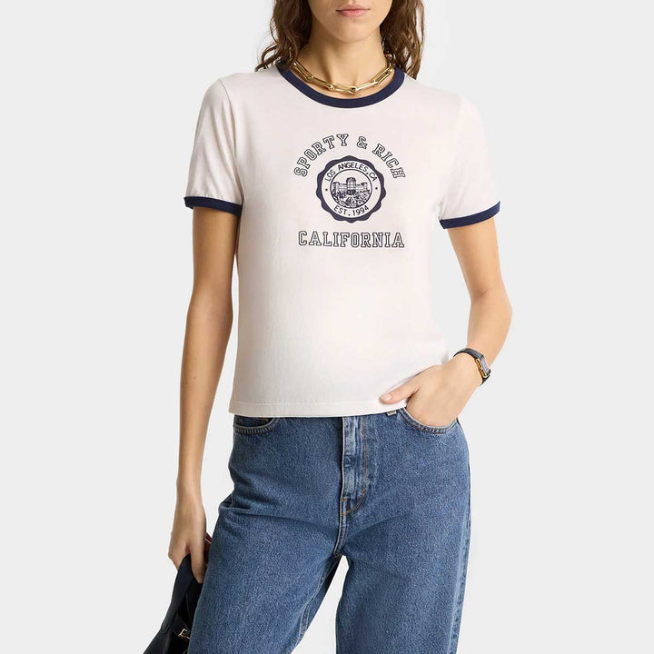 Sporty and Rich - California Emblem Ringer Tee