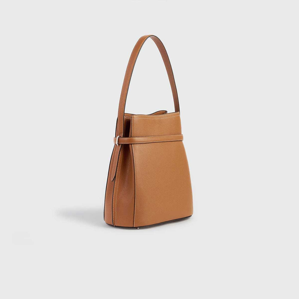 TOTEME - Belted grained-leather bucket bag