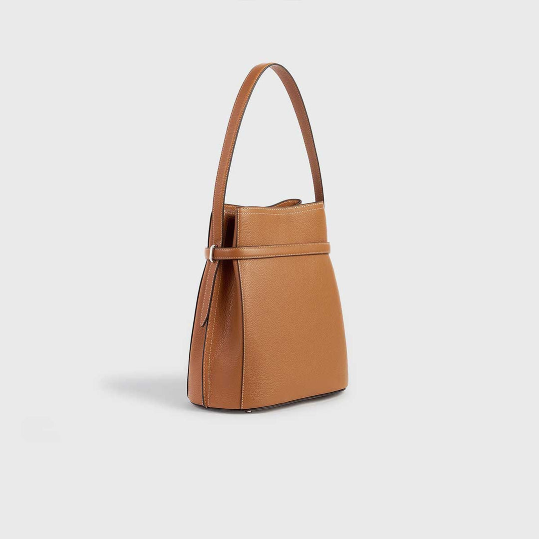 TOTEME - Belted grained-leather bucket bag