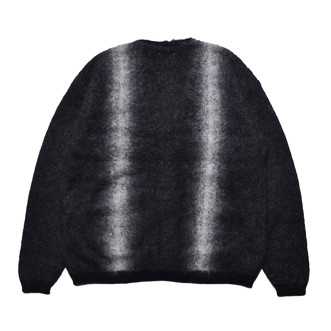 Fuzzy Stripe Mohair Knit Cardigan
