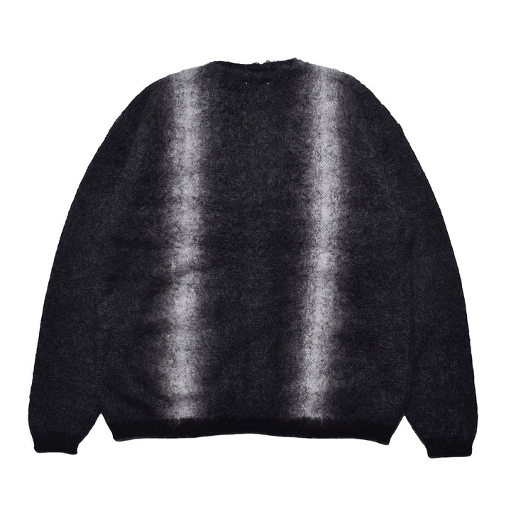 Fuzzy Stripe Mohair Knit Cardigan