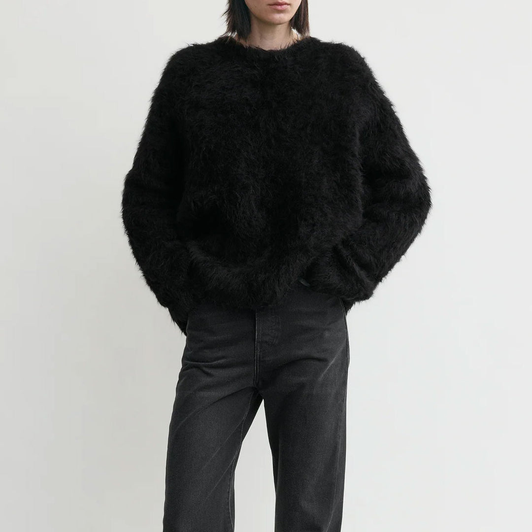 Boxy alpaca knit black