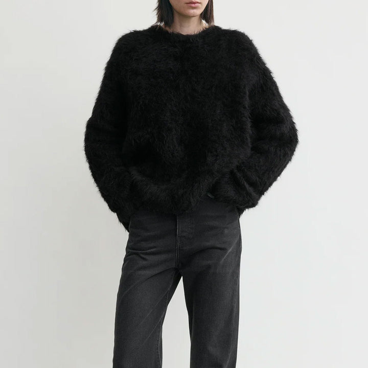 Boxy alpaca knit black