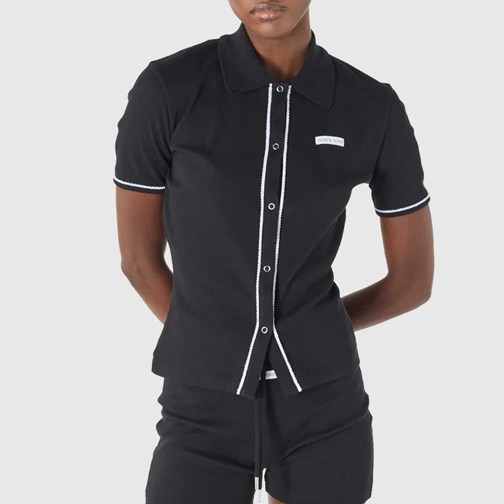 Marine Serre - Light Ribbed Jersey Polo T-Shirt