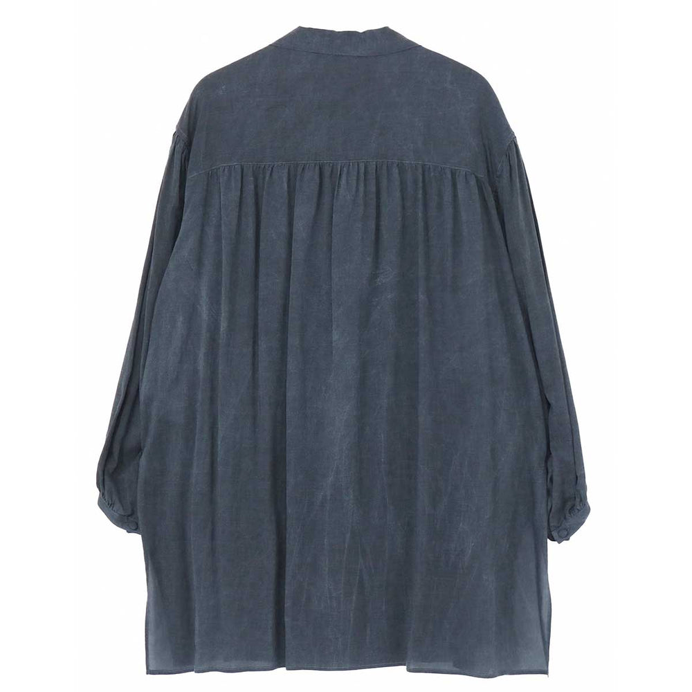 Yohji Yamamoto - CELLULOSE COATING SCARF GATHER BLOUSE