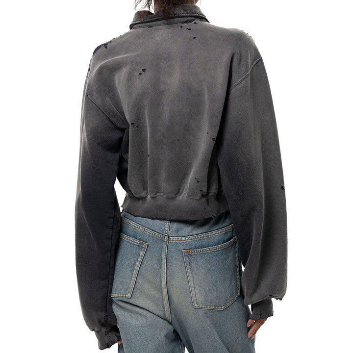 Sun Faded Like Cropped Collared Sweatshirt