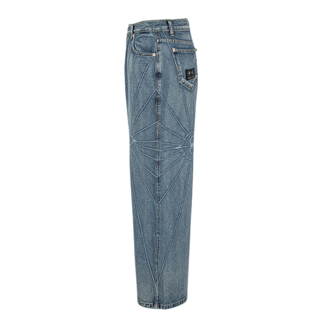 TC Rise Denim Emb Pant - THUG CLUB