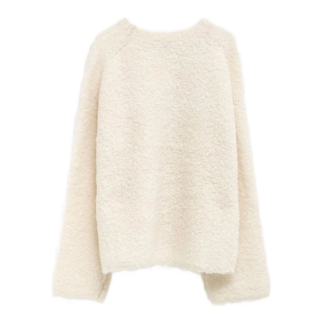 Boxy bouclé knit milk