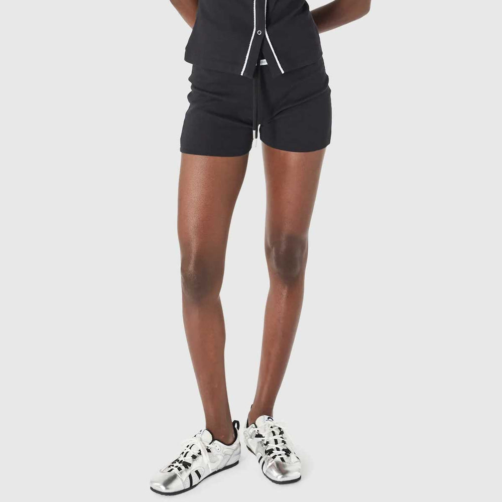 Marine Serre - Light Ribbed Jersey Drawstring-Waist Mini Shorts