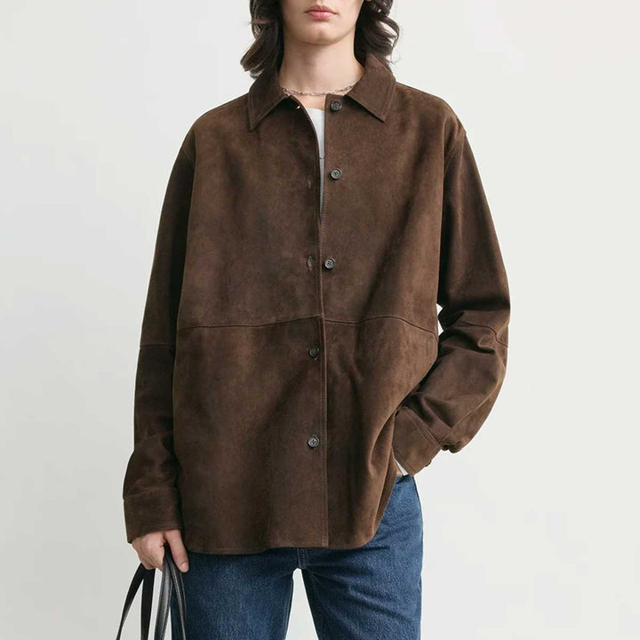 Soft suede overshirt