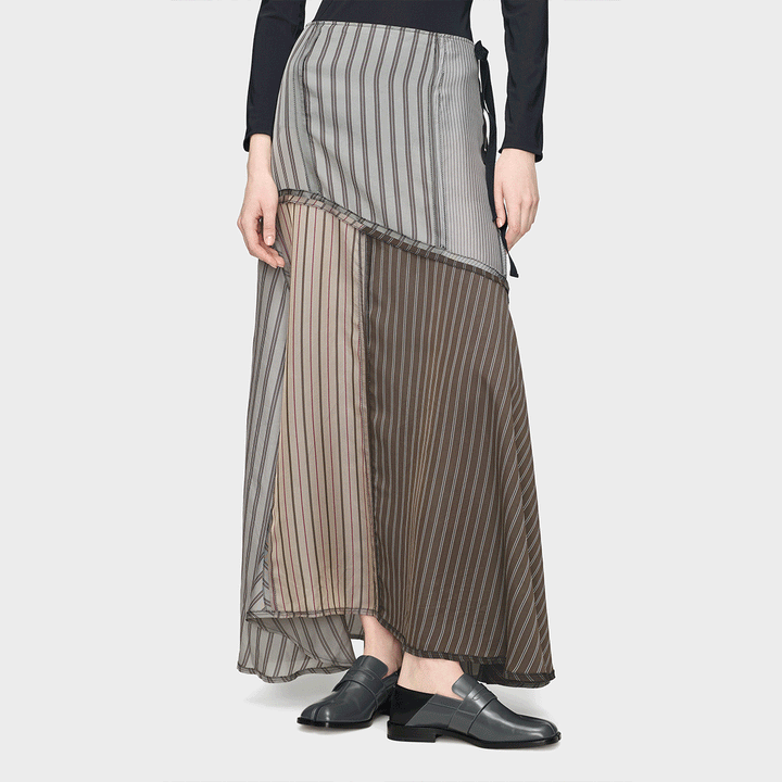 LINING PATCHWORK MIDI SKIRT