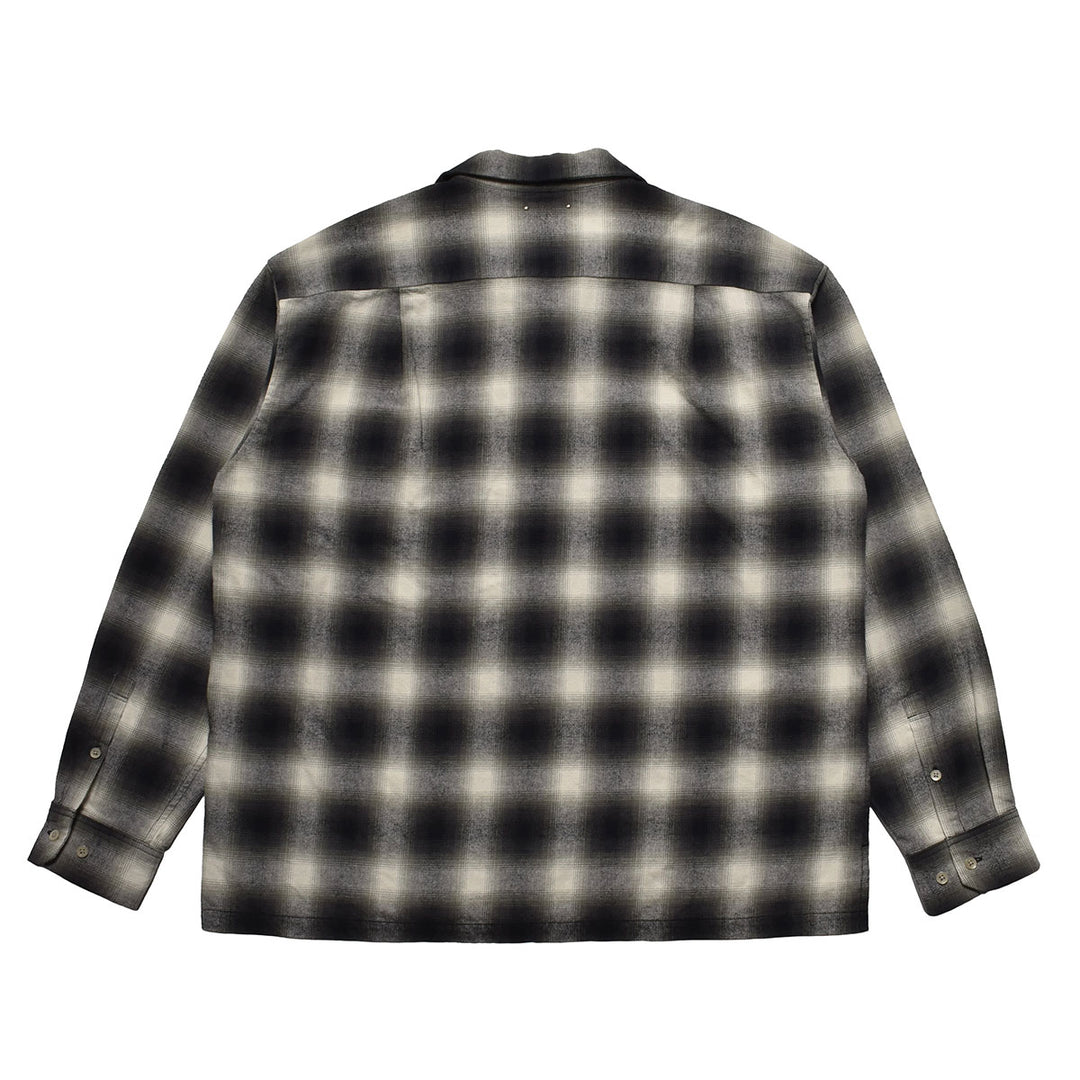 C. Flannel Ombre Open Collar Shirt