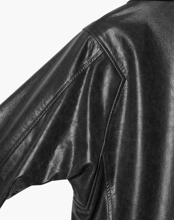 MODIFIED-SLEEVE LEATHER MOTOR JACKET