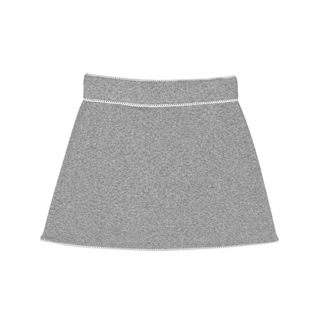 Light Ribbed Jersey Drawstring-Waist Mini Skirt
