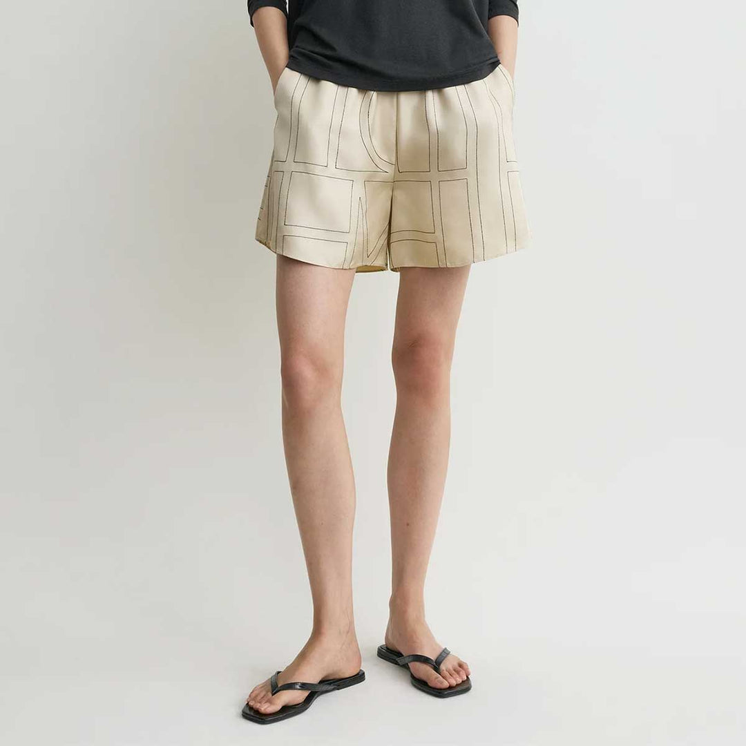 TOTEME - Monogram silk pj shorts